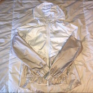 White and gold windbreaker
